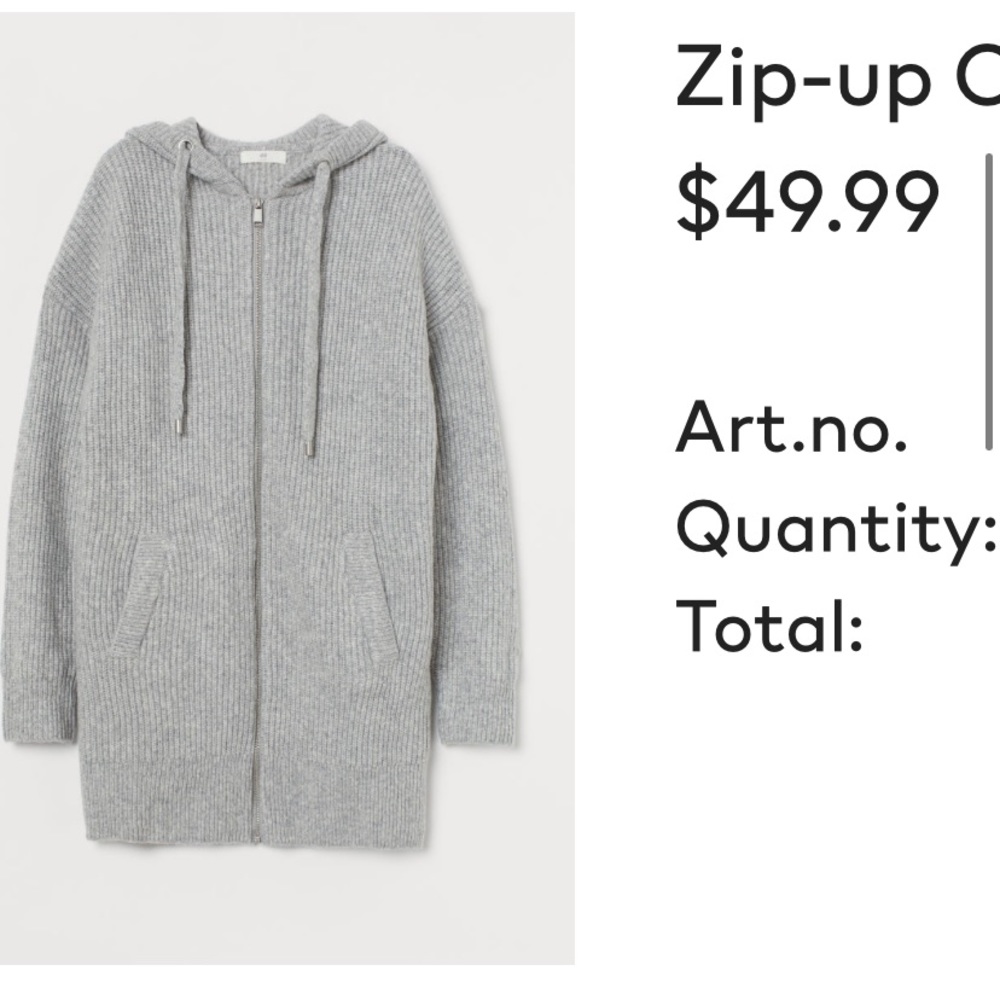 NWT oversized H&M zip up